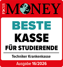 Prüfsiegel Focus Money - Beste Kasse für Studierende